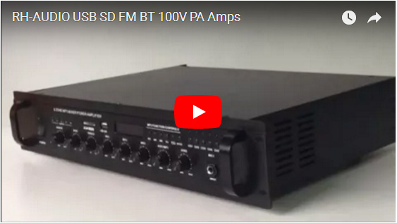 RH-AUDIO USB SD FM BT 100V PA Amplificadores