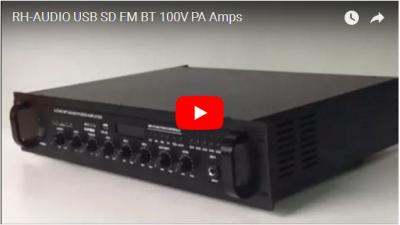 RH-AUDIO USB SD FM BT 100V PA Amplificadores