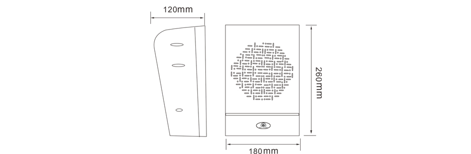 RH-AUDIO Wall Commercial Loudspeaker RH-MS12 Size