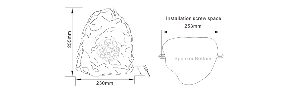 20W Waterproof Landscape Speaker Connection RH-S51 Size