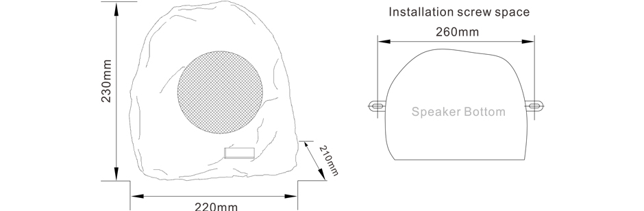 Outdoor Lawn Speaker for Background Music System RH-S52 Size